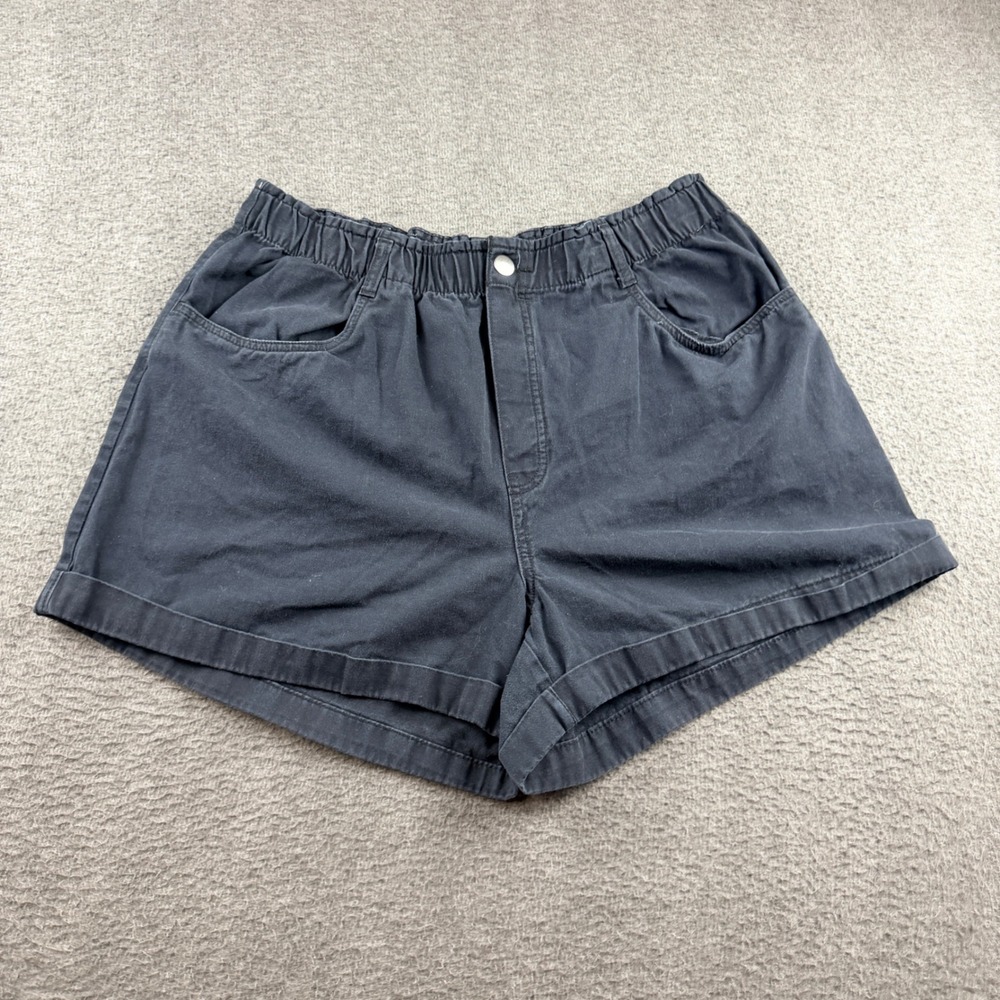 H&M Women's Large‎ Black High Waisted Cotton Twill Shorts